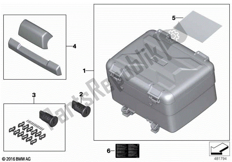 Todas las partes para Caso Variotop de BMW R 1200 GS K 50 2012 - 2016