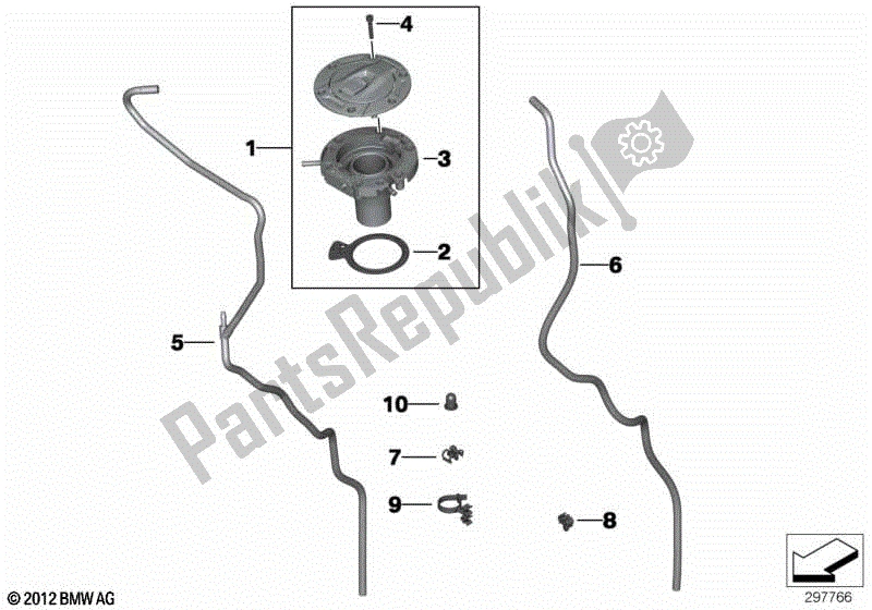 Todas las partes para Ventilación, Control De Emisiones de BMW R 1200 GS K 50 2012 - 2016