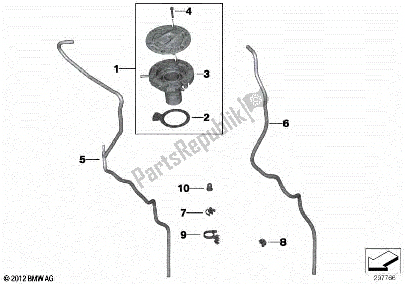 Todas las partes para Ventilación, Control De Emisiones de BMW R 1200 GS K 50 2012 - 2016