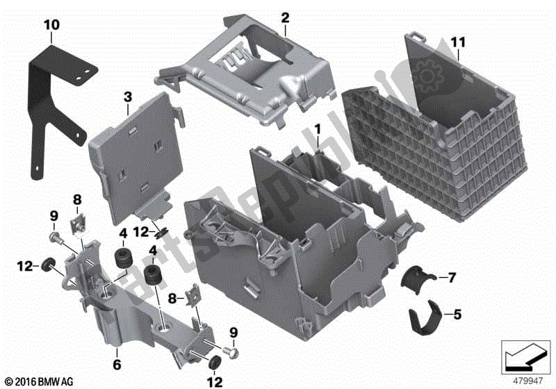 Toutes les pièces pour le Plateau De Batterie du BMW R 1200 GS K 50 2017 - 2018