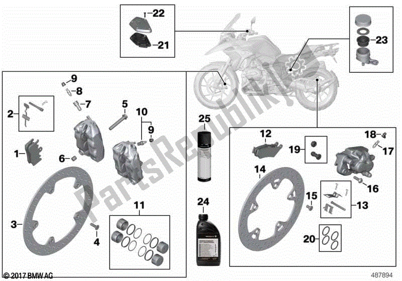 Todas las partes para Servicio De Frenos de BMW R 1200 GS K 50 2017 - 2018