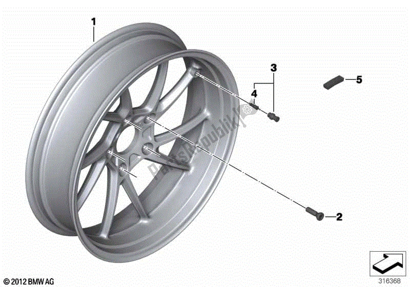 Toutes les pièces pour le Jante En Fonte, Arrière du BMW R 1200 GS K 50 2017 - 2018