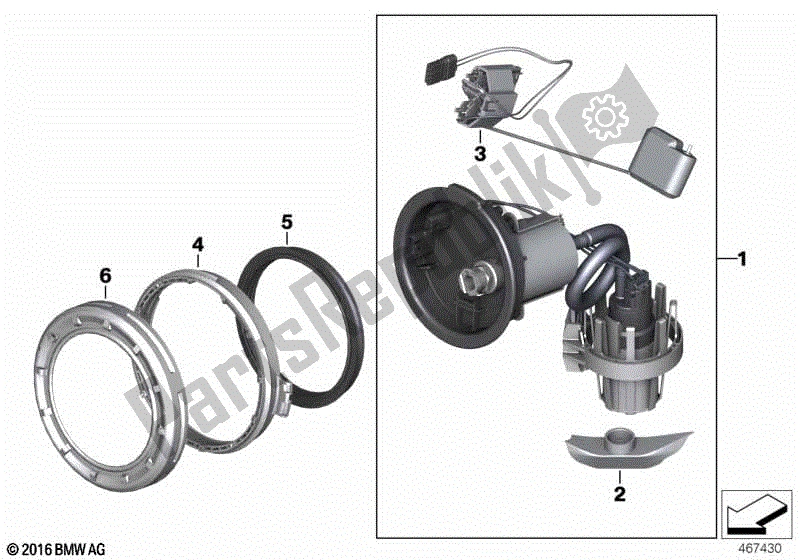 Alle onderdelen voor de Levering, Controle-eenheden, Brandstofpomp van de BMW R 1200 GS K 50 2017 - 2018