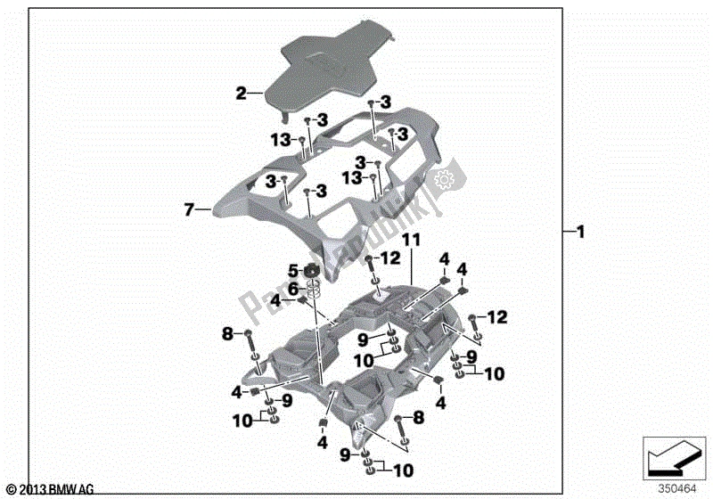 Todas las partes para Kit, Portaequipajes, Asiento Del Pasajero de BMW R 1200 GS K 50 2017 - 2018