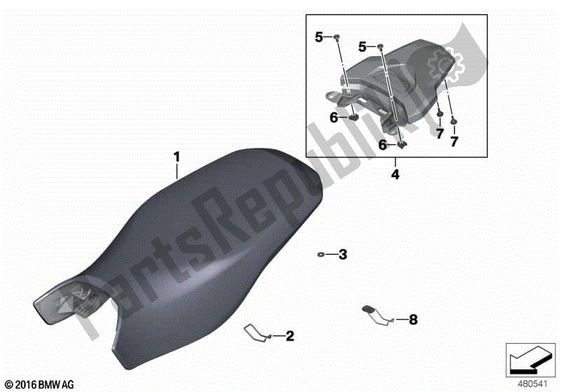 Todas las partes para Asiento Rallye Con Plataforma Para Equipaje de BMW R 1200 GS K 50 2017 - 2018