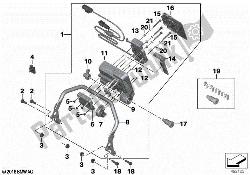 Toutes les pièces pour le Préparation De La Mise à Niveau Du Gps du BMW R 1200 GS K 50 2017 - 2018