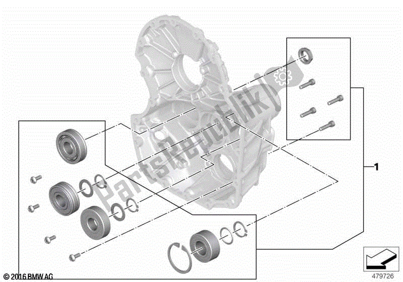 Toutes les pièces pour le Régler Le Couvercle De Différentiel De Roulement D'arbre à Cames du BMW R 1200 GS K 50 2017 - 2018