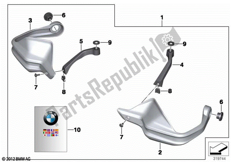 Toutes les pièces pour le Ensemble De Protège-mains du BMW R 1200 GS K 50 2017 - 2018