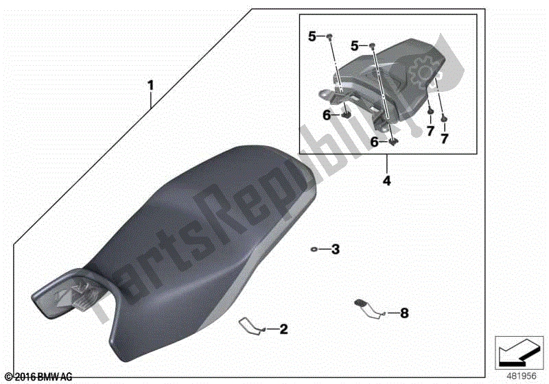 Toutes les pièces pour le Set Siège Rallye Bas Avec Plaque à Bagages du BMW R 1200 GS K 50 2017 - 2018