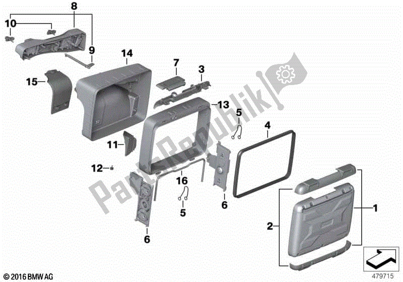 Todas las partes para Piezas Sueltas, Estuche Vario de BMW R 1200 GS K 50 2017 - 2018