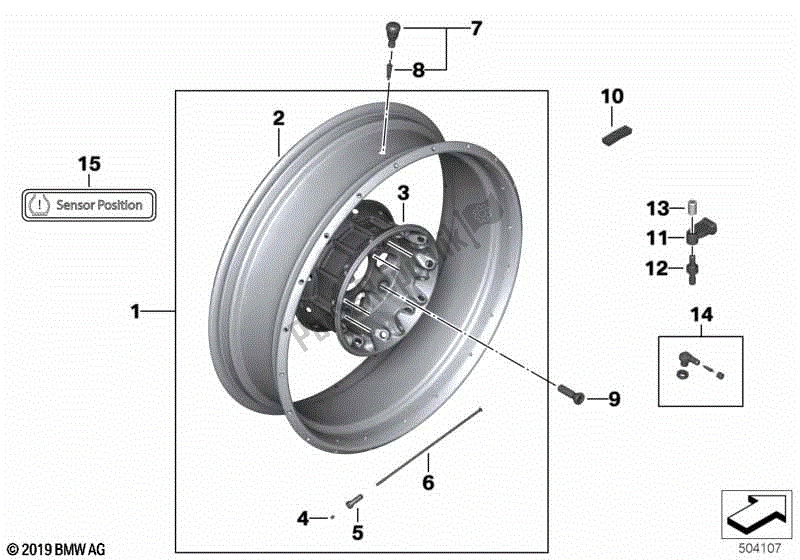 Toutes les pièces pour le Roue à Rayons, Arrière du BMW R 1200 GS K 50 2017 - 2018