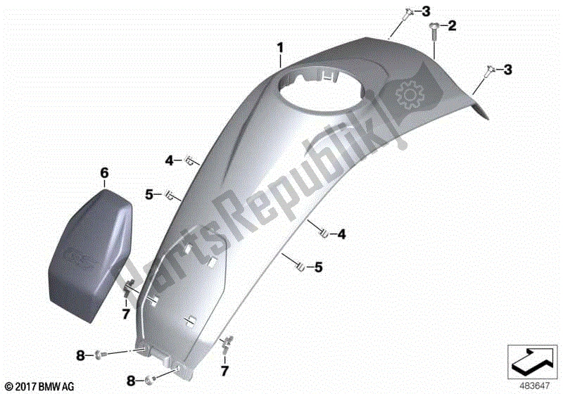 Todas las partes para Tapa Del Tanque, Centro de BMW R 1200 GS K 50 2017 - 2018