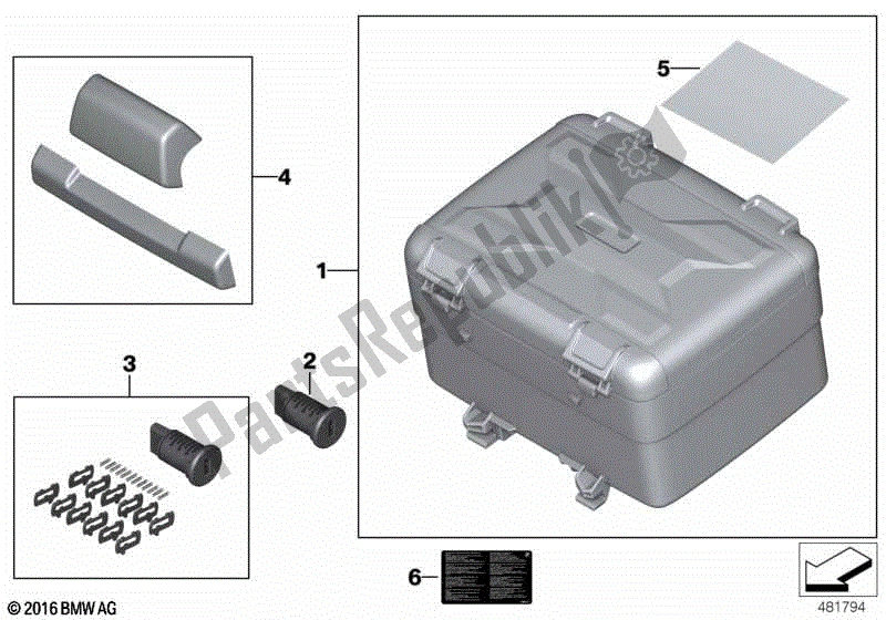 Toutes les pièces pour le Valise Variotop du BMW R 1200 GS K 50 2017 - 2018