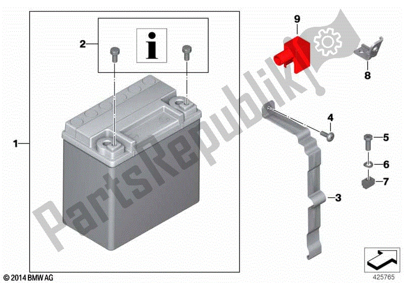 Todas las partes para Batería Con Soporte de BMW R 1200 GS ADV K 255 2006 - 2007