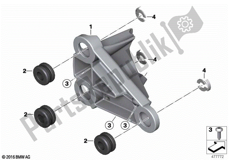 Alle onderdelen voor de Steun F Instrumentenpaneel van de BMW R 1200 GS ADV K 255 2006 - 2007