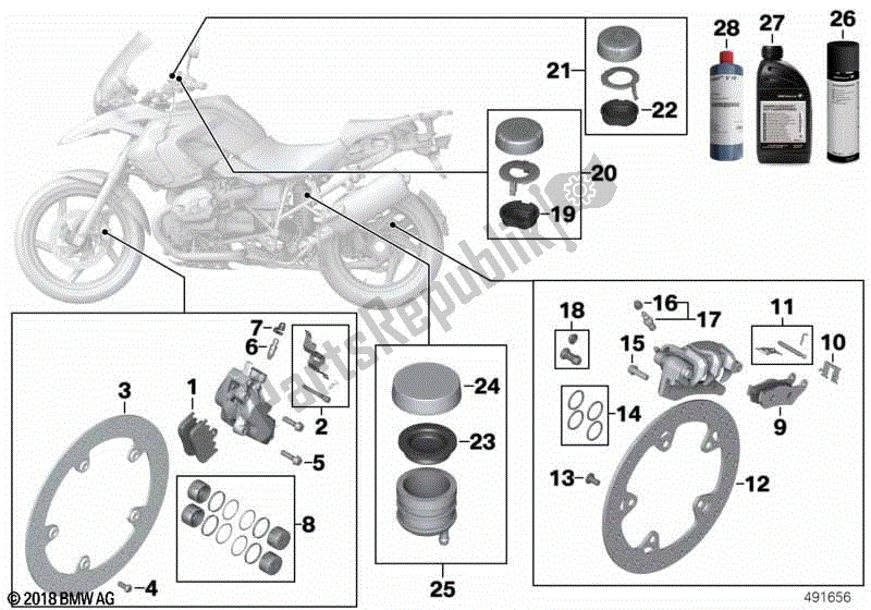 Toutes les pièces pour le Service De Freinage du BMW R 1200 GS ADV K 255 2006 - 2007