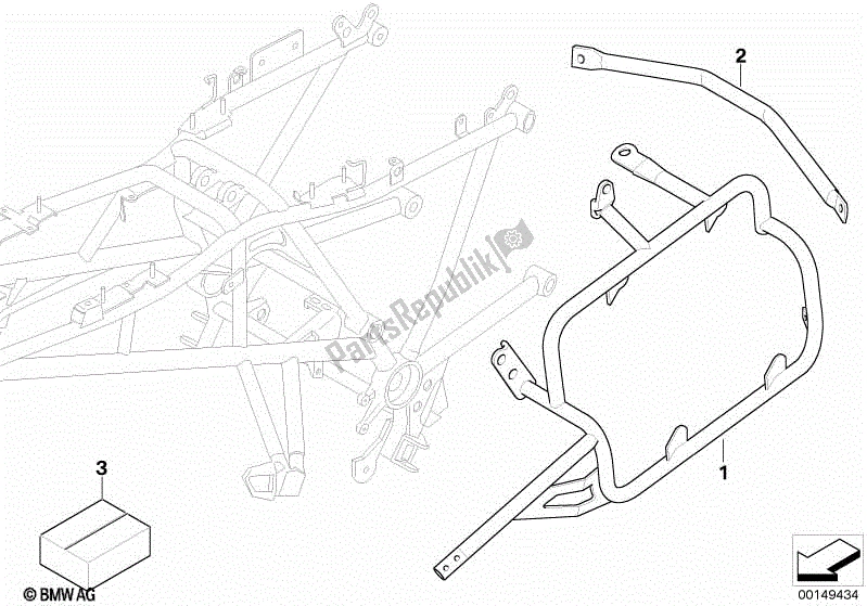 Alle onderdelen voor de Koffer Houder van de BMW R 1200 GS ADV K 255 2006 - 2007