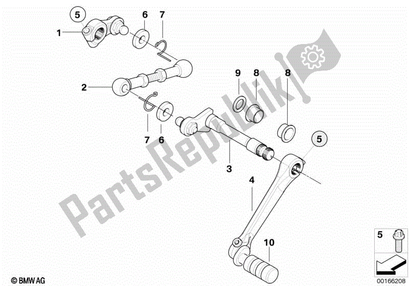 Alle onderdelen voor de Externe Versnellingspook Onderdelen / Schakelhendel van de BMW R 1200 GS ADV K 255 2006 - 2007