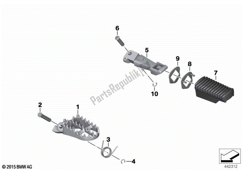 Toutes les pièces pour le Repose-pieds, Enduro, Larges - Avant / Arrière du BMW R 1200 GS ADV K 255 2006 - 2007