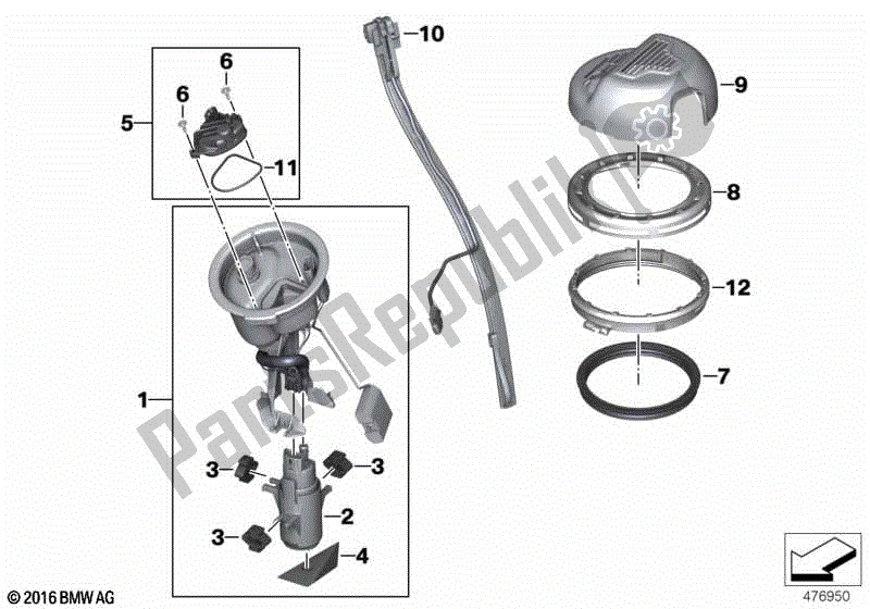 Todas las partes para Bomba De Combustible Y Sensor De Nivel De Combustible de BMW R 1200 GS ADV K 255 2006 - 2007