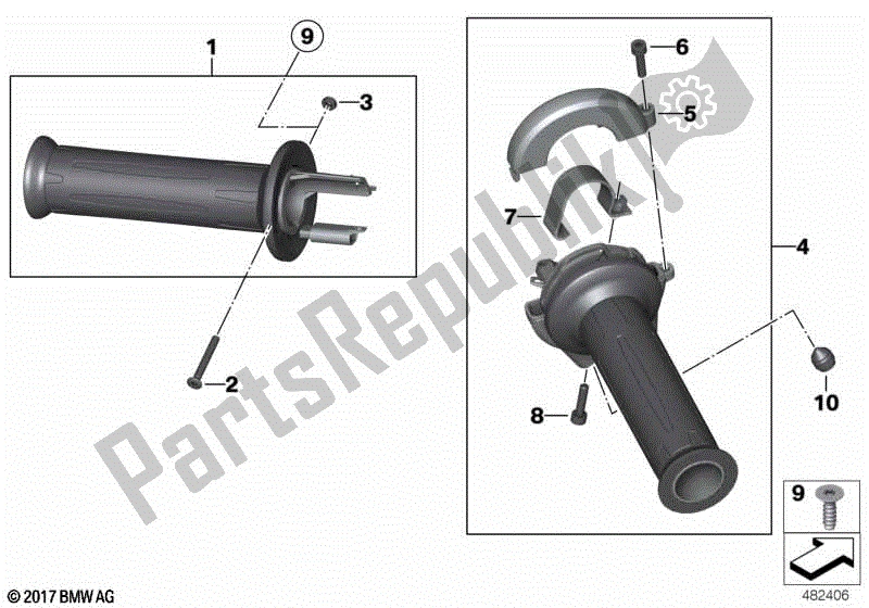 Toutes les pièces pour le Poignée De Guidon, Chauffante du BMW R 1200 GS ADV K 255 2006 - 2007