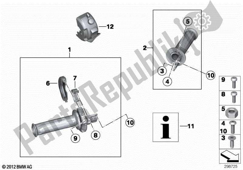 Toutes les pièces pour le Poignée De Guidon, Chauffante du BMW R 1200 GS ADV K 255 2006 - 2007