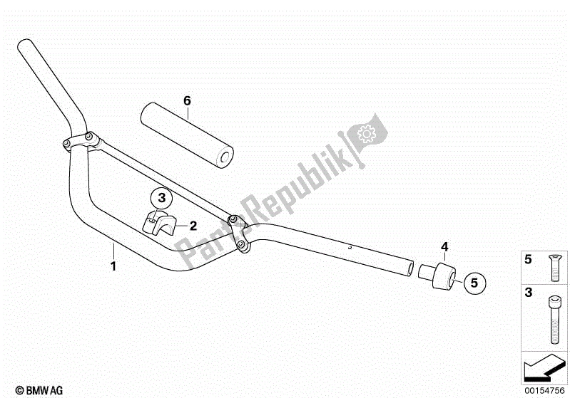 Toutes les pièces pour le Guidon Avec Renfort du BMW R 1200 GS ADV K 255 2006 - 2007