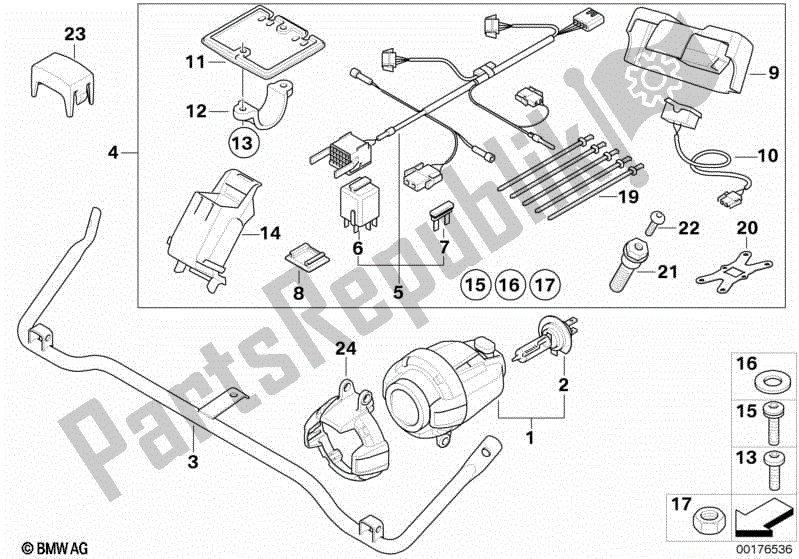 Todas las partes para Instalación De Juego De Faro Adicional de BMW R 1200 GS ADV K 255 2006 - 2007