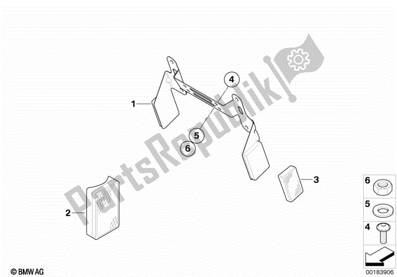 Alle onderdelen voor de Kentekenplaat Beugel Us / Reflectoren van de BMW R 1200 GS ADV K 255 2006 - 2007