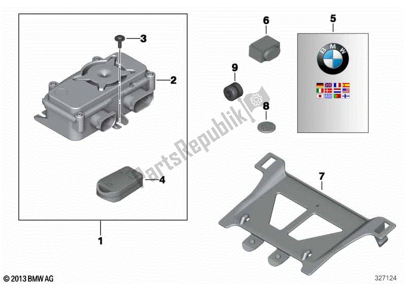 Alle onderdelen voor de Retrofit Antidiefstalalarmsysteem van de BMW R 1200 GS ADV K 255 2006 - 2007