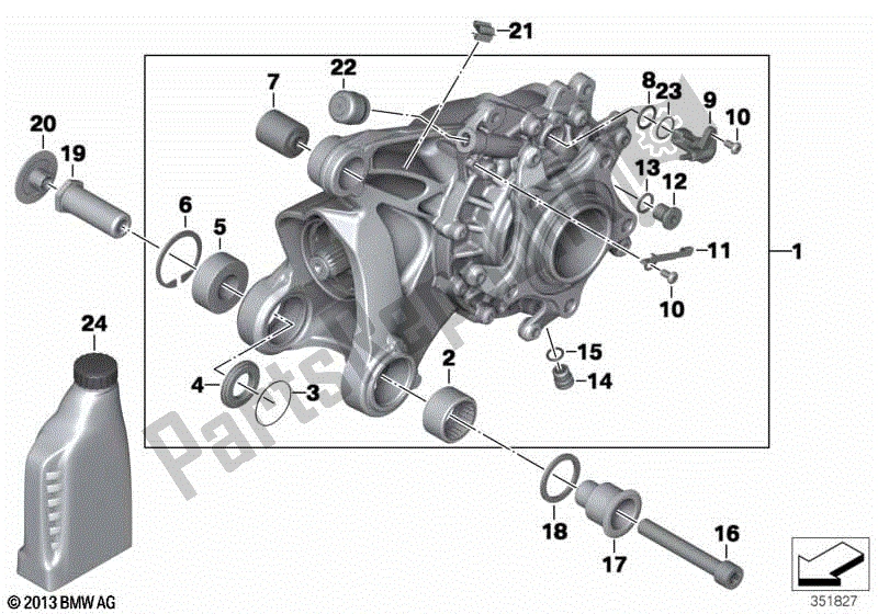 Toutes les pièces pour le Boîte De Vitesses à Angle Droit Intégrale Abs Gen. 2 du BMW R 1200 GS ADV K 255 2006 - 2007