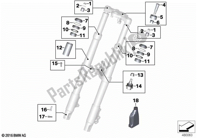 Toutes les pièces pour le Diamètre Du Chandelier De Fourche De Service 41 Mm du BMW R 1200 GS ADV K 255 2006 - 2007