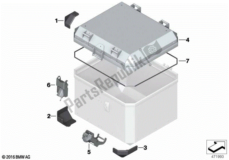 Todas las partes para Piezas Individuales Para Baúl De Aluminio de BMW R 1200 GS ADV K 255 2006 - 2007