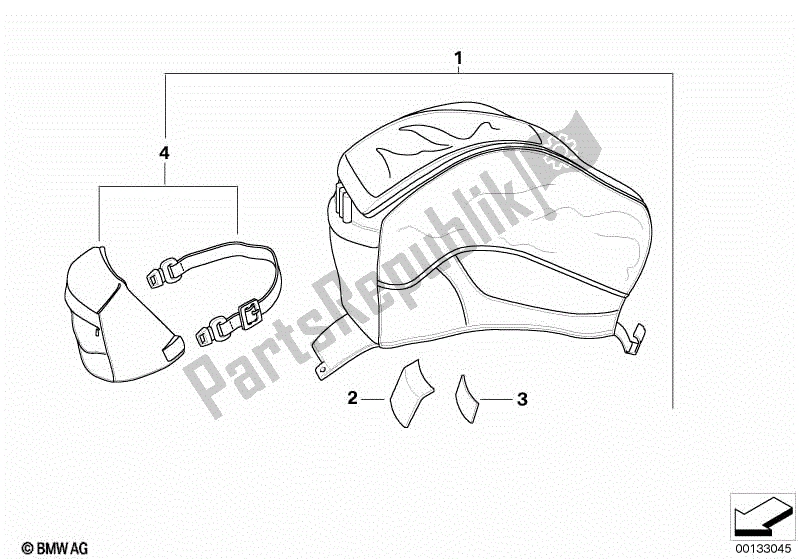 Alle onderdelen voor de Tanktop Tas van de BMW R 1200 GS ADV K 255 2006 - 2007