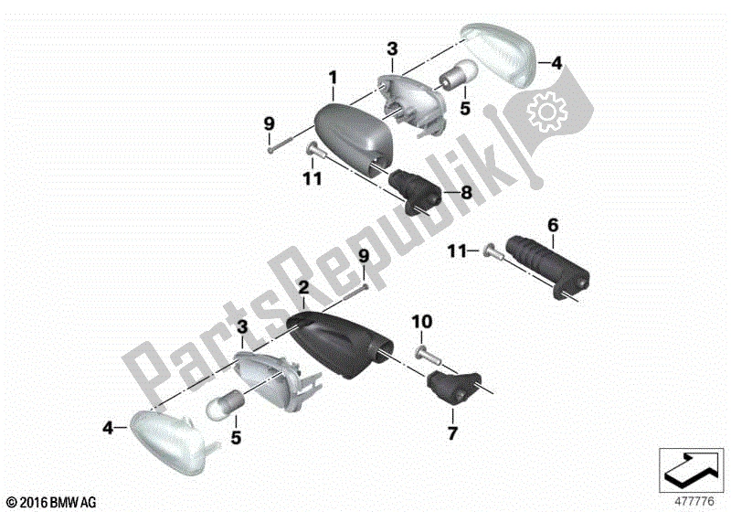 Todas las partes para Luces De Señal De Giro de BMW R 1200 GS ADV K 255 2006 - 2007