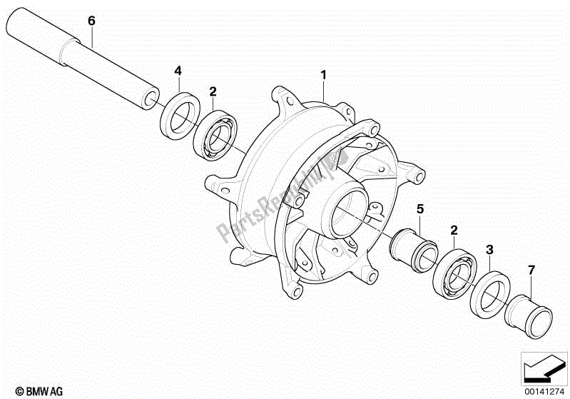 Toutes les pièces pour le Moyeu De Roue Avant du BMW R 1200 GS ADV K 255 2006 - 2007