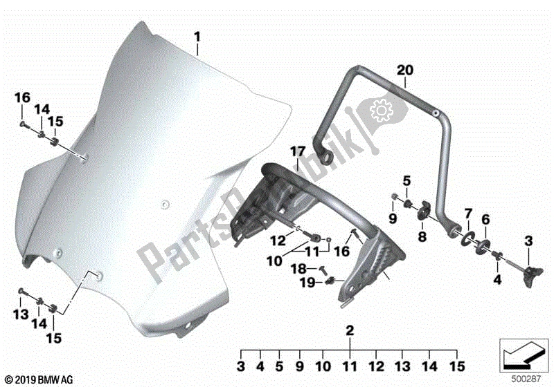 Toutes les pièces pour le Pare-brise du BMW R 1200 GS ADV K 255 2006 - 2007