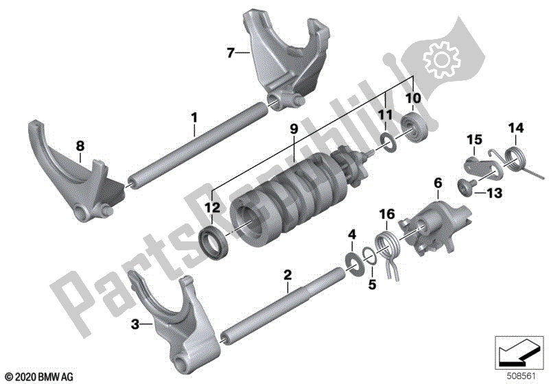 Todas las partes para Componentes De Cambio De Transmisión De 6 Velocidades de BMW R 1200 GS ADV K 255 2008 - 2009