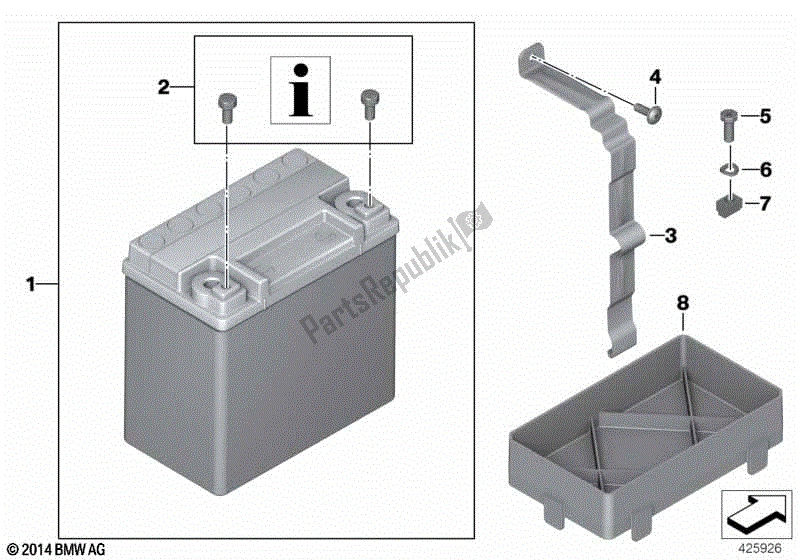 Todas las partes para Batería Con Soporte de BMW R 1200 GS ADV K 255 2008 - 2009