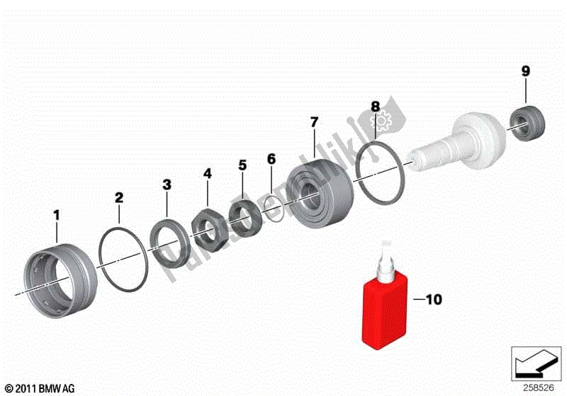 Todas las partes para Cojinete Para Piñón de BMW R 1200 GS ADV K 255 2008 - 2009