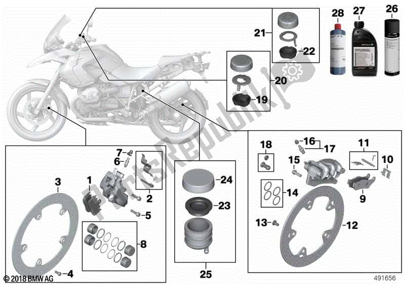 Todas las partes para Servicio De Frenos de BMW R 1200 GS ADV K 255 2008 - 2009