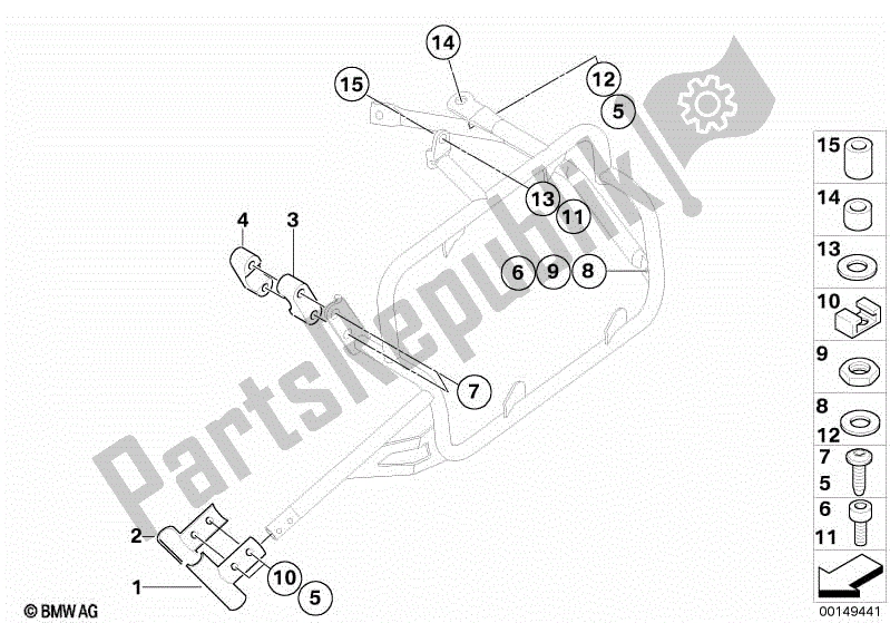 Alle onderdelen voor de Kofferhouder / Bevestigingsdelen van de BMW R 1200 GS ADV K 255 2008 - 2009