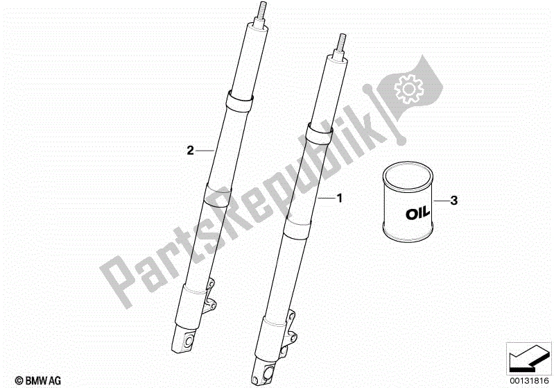 Alle onderdelen voor de Vorkpoot van de BMW R 1200 GS ADV K 255 2008 - 2009