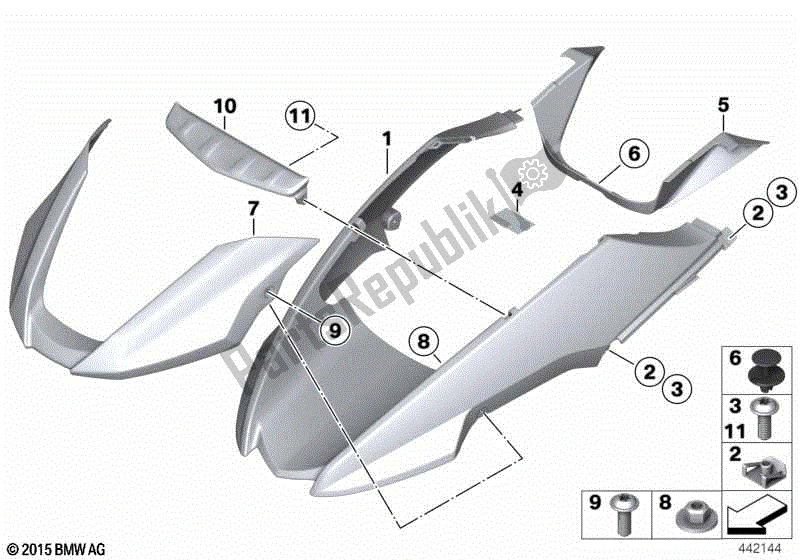 Todas las partes para Cubierta De La Rueda Delantera, Imprimada de BMW R 1200 GS ADV K 255 2008 - 2009