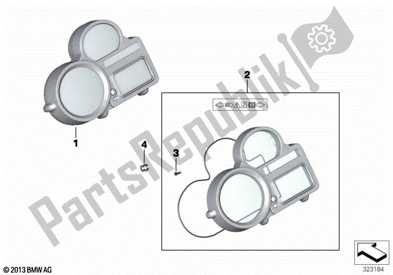 All parts for the Instrument Cluster of the BMW R 1200 GS ADV K 255 2008 - 2009