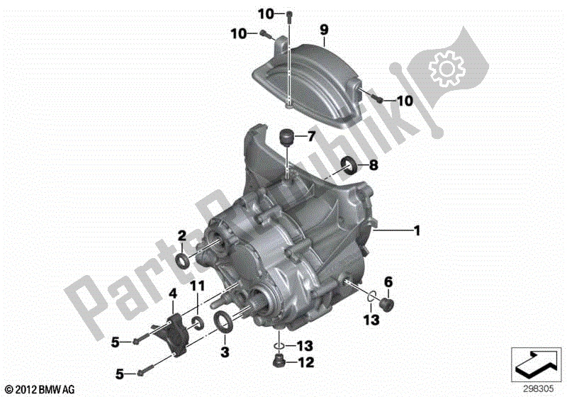 Alle onderdelen voor de Handgeschakelde Versnellingsbak van de BMW R 1200 GS ADV K 255 2008 - 2009