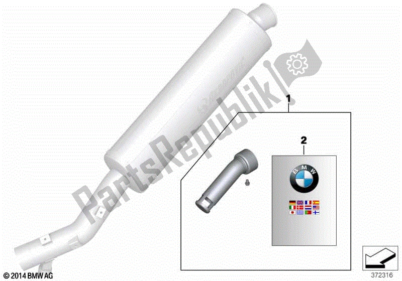 Alle onderdelen voor de Uitlaatdemper van de BMW R 1200 GS ADV K 255 2008 - 2009