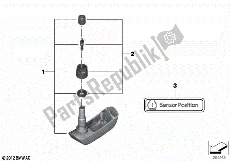 Alle onderdelen voor de Rdc Sensor Voor Achterwiel van de BMW R 1200 GS ADV K 255 2008 - 2009