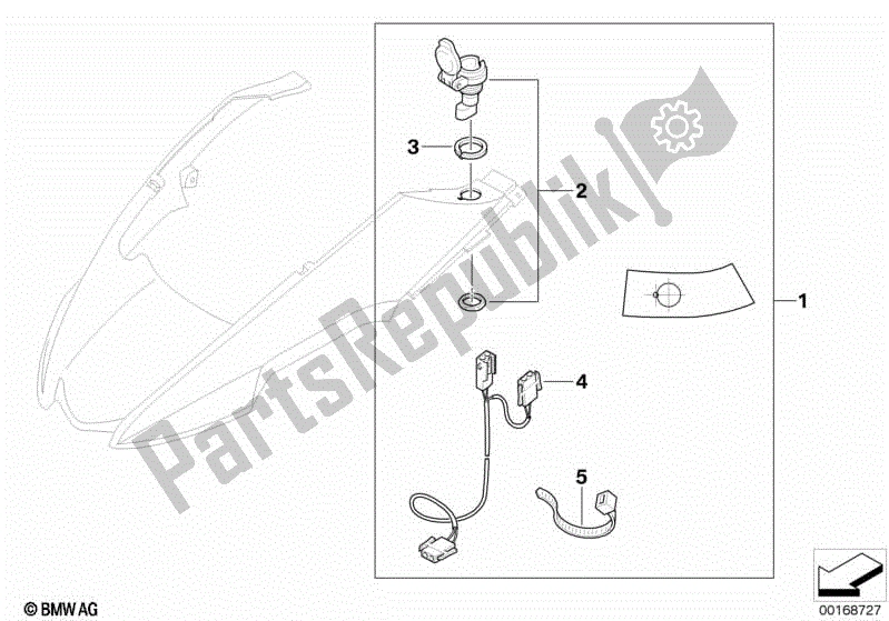 Alle onderdelen voor de Uitbreidingsset, Stopcontact van de BMW R 1200 GS ADV K 255 2008 - 2009