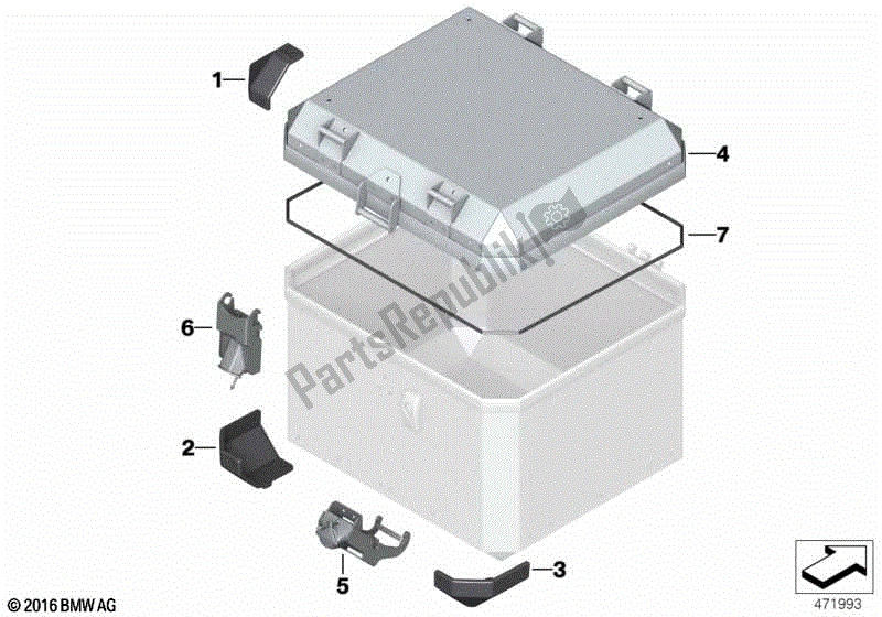 Todas las partes para Piezas Individuales Para Baúl De Aluminio de BMW R 1200 GS ADV K 255 2008 - 2009